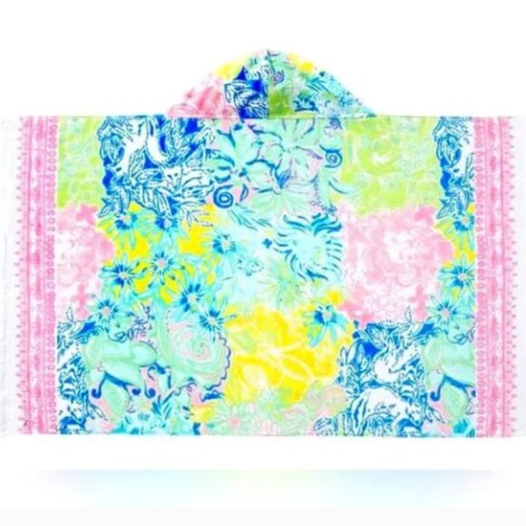 Lilly Pulitzer x Pottery Barn Kids Girl's Cheek to Cheek Hooded Beach Towel NEW